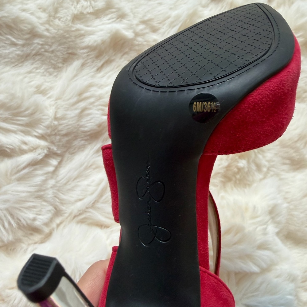 Jessica Simpson Red Suede Heels - Picture 5 of 5